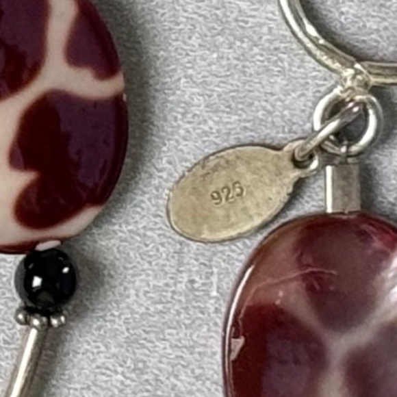 HANDMADE ARTISAN DONNA DRESSLER Signed Necklace Mother of Pearl 925 Toggle 21" - Picture 5 of 9